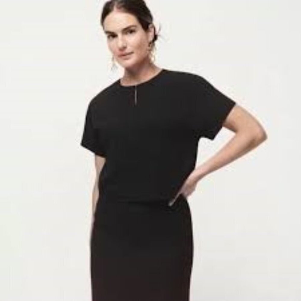 Jcrew Cropped cap-sleeve top in 365 crepe with matching pencil skirt, NWT